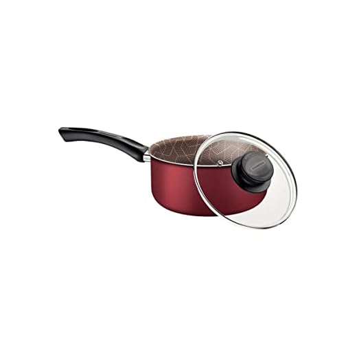 Panela Tramontina Paris em Alumínio com Revestimento Interno e Externo em Antiaderente Starflon Max Vermelho com Tampa de Vidro 16 cm 1,5 L