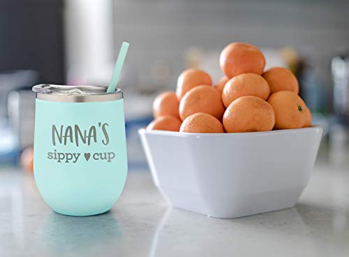 Nana's Sippy Cup Insulated Wine Tumbler - New Nana - Mother's Day Tumbler With Straw - Adult Sippy Cup Mommy Juice, Mama Cup Gift - Wine Tumbler For Nana - Mom Juice Tumbler - Wine Sippy Cup #TOP7