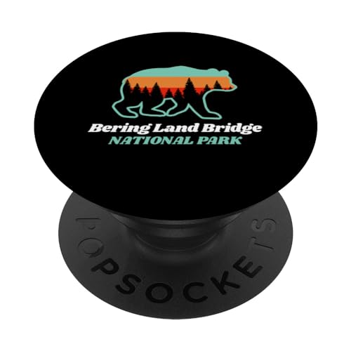 Puente terrestre retro de Bering Parque Nacional Bear Forest PopSockets PopGrip Intercambiable