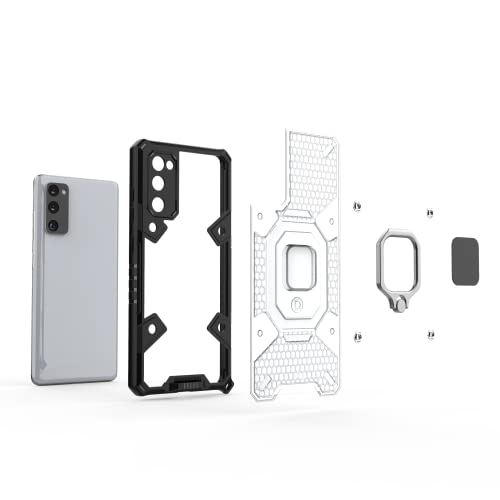 Image of zivite Thermoplastic Polyurethane Tough Armor Bumper Back Case Cover For Samsung Galaxy S20 Fe|Ring Holder & Kickstand In-Built|360 Degree Protection Back Case Cover For Samsung Galaxy S20 Fe (Black)