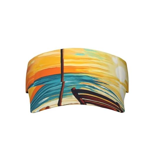 Sun Visor Caps Beach Umbrella Sunset Print Black Sports Cap Adjustable Baseball Caps Breathable Golf Hat for Fishing Jogging Uv Protection