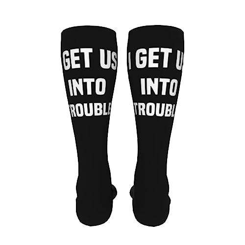 Vintage I Get Us Into Trouble Knee High Socks For Women Long Tube Socks Athletic Compression Socks Unisex High Socks Girls4