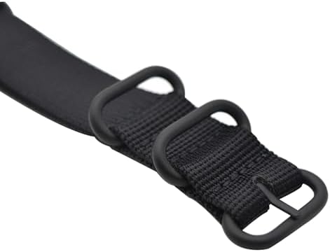 Alxptino Nylon Watch Band for Men - Soft and Durable Watch Strap with Black PVD Brushed Buckle (Black, 22mm) - 2