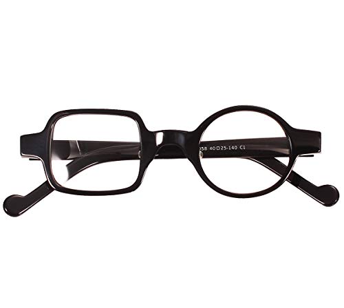 Agstum Handmade Retro Square Round Personality Glasses Frame Clear Lens (All black, 40)