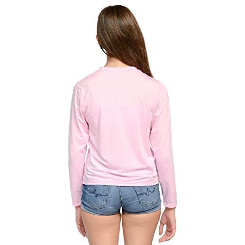 Ingear Girls Long Sleeve Rash Guard Swim Shirt Outdoor Sports Shirt Lightweight Athletic Tee Protective Quick Dry (Rose, Small) #TOP1