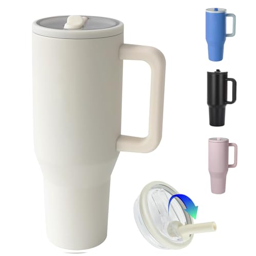 ZHUIYIWIN Tumbler with Folding Straw and Handle