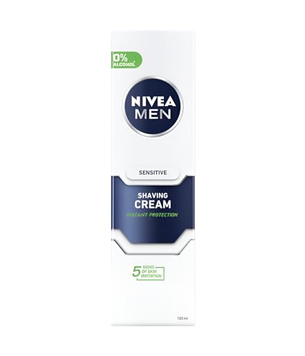 NIVEA Men Sensitive Shaving Cream 4-Pack for Men with Sensitive Skin, Alcohol-Free Formula with ChamomilE, Rich Lathering Cream for Comfortable Close Shave and Hydrated Skin, 100 ml Each Tube - image 3