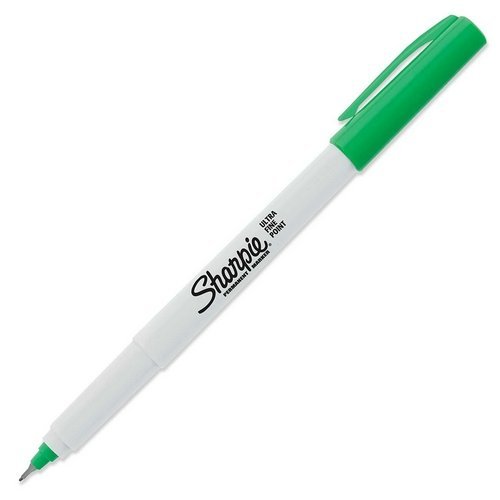 Sharpie Pen Style Permanent Marker - Marker Point Style: Point - Ink Color: Green - 1 Each