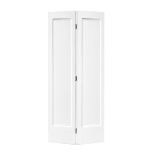 Puerta de clóset de 1 panel abatible con bisagras, MDF compuesto pintado en blanco de 24 in. x 80 in. con kit de herrajes miniatura 1