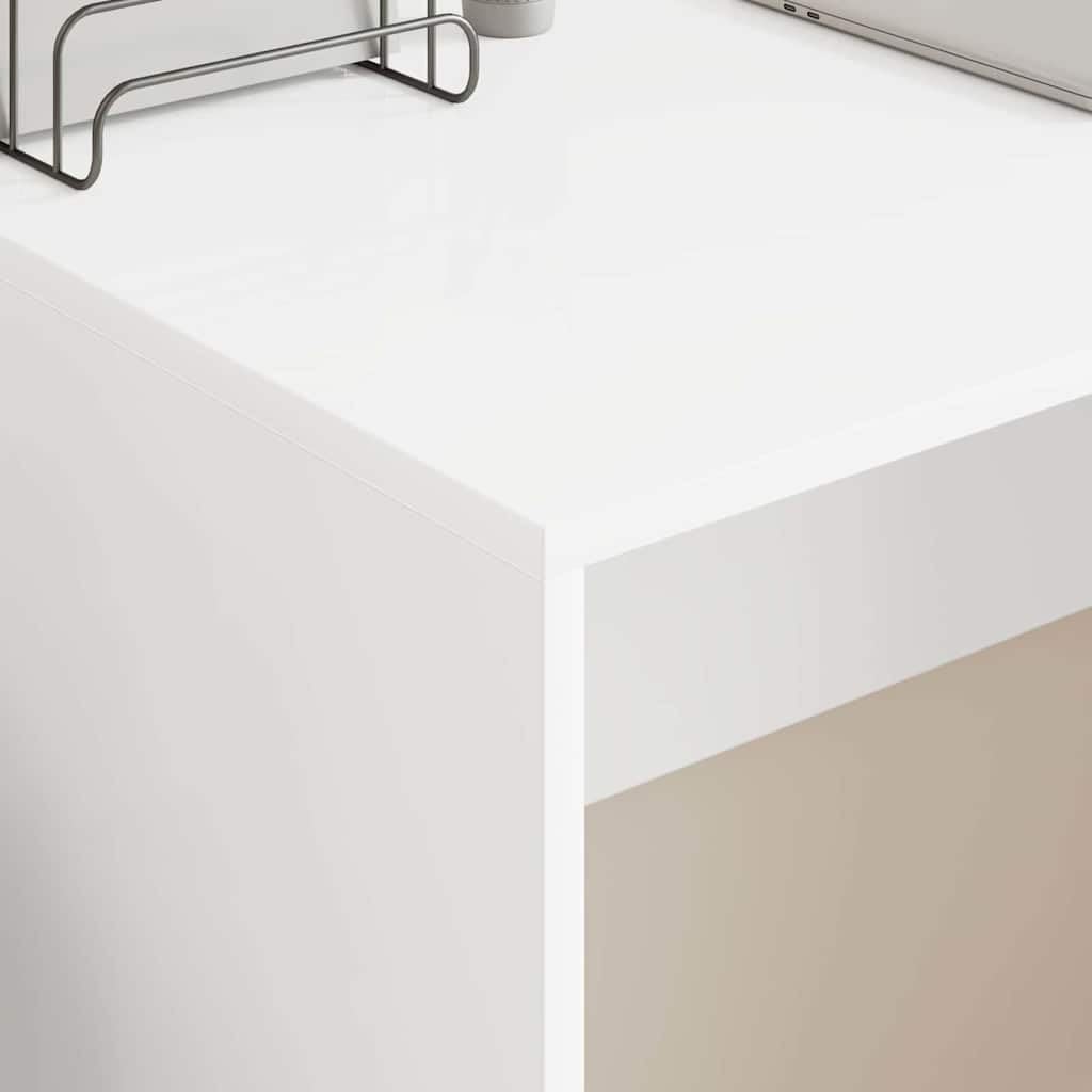Escritorio blanco de madera 109 x 50 x 78 cm con amplio espacio de almacenamiento, moderno escritorio para ordenador para oficina en casa, estudio y oficina
