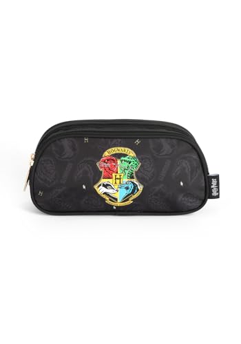 Luxcel Estojo Escolar Harry Potter 2 Divisórias - 11x11x24 cm - 1.1L - Zíper - 100% Poliéster - 3 Meses de Garantia