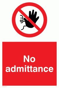 Viking Segni Pa25-A2P-V "No Admittance Sign, Vinile, 600 Mm Altezza X 400 Mm Larghezza
