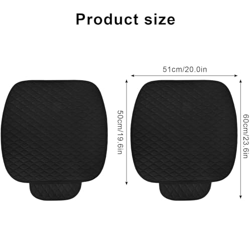 Colexy 2 Stück Universal Sitzauflagen Vordersitze 51 * 50 cm Sitzkissen Auto Vordersitze rutschfest Sitzauflagen Auto Sitzaufleger Anti Rutsch Autositzschoner Atmungsaktiv Sitzauflage (Schwarz)
