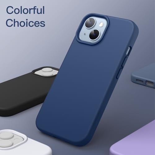 Image of JETech Silicone Cover Case for iPhone 14 Plus 6.7-Inch, Silky-Soft Touch Full-Body Protective Phone Case, Shockproof Cover with Microfiber Lining (Cobalt Blue)