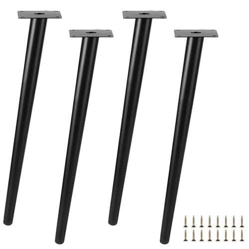 DBREAKS Patas para Muebles, Altura Regulable, Inclinadas, para Sofá, Mesas, TV, Sillas, Armarios, Acero Inoxidable, Negro, 40 cm