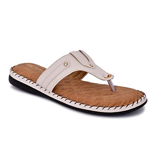 HEALTH FIT Ortho Slippers-Dr Chappal Suitable for Knee Pain,Diabetic & Orthopedic Footwear for Women Cream color (B09KCNKJLW) Amazon Price History, Amazon Price Tracker