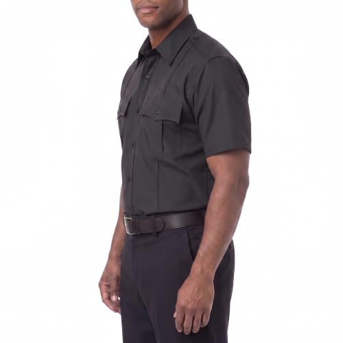 Image of First Class 100% Polyester Short & Long Sleeve Zippered Uniform Shirt 4 Pocket Hidden, Law Enforcement BDU Zipper Closure.