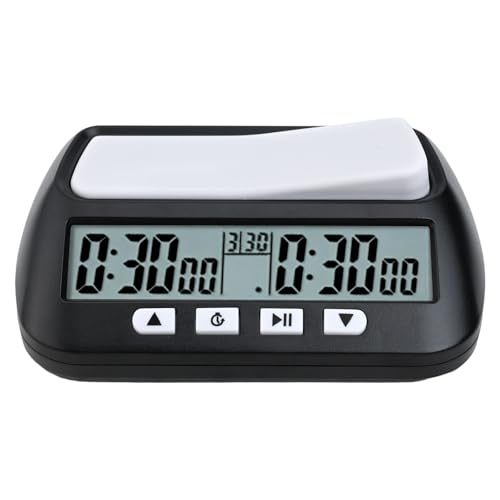 Horloge numérique d'échecs compteur de jeu de société avec grands boutons 3 en 1 multifonction et portable avec mode retard bonus pour joueurs de tournoi...