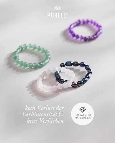Purelei Aventurine Light Anxiety Ring (S-M) – Verstellbarer Damenring aus Aventurin-Perlen – Wasserfester Ring Damen – Anti Stress Ring… – Ansicht 5