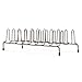 Vertical Plate Stand Holder Steel Dish Rack by Home Basics | 8-Compartment Dinnerware Organizer with Wire Rack Design | Rubber Non-Slip Feet | Black Onyx