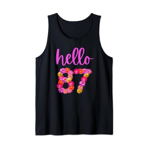 Flor de cumpleaños de 87 años Hola 87 Es mi cumpleaños 87 Camiseta sin Mangas
