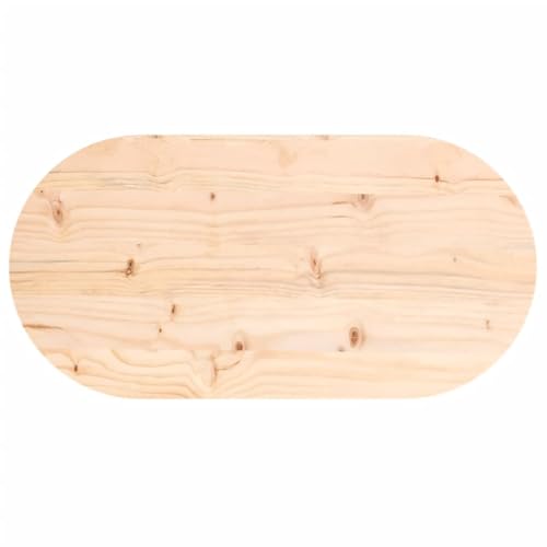Tablero de mesa ovalado de madera maciza selecta de pino, pieza artesanal de 80 cm 6