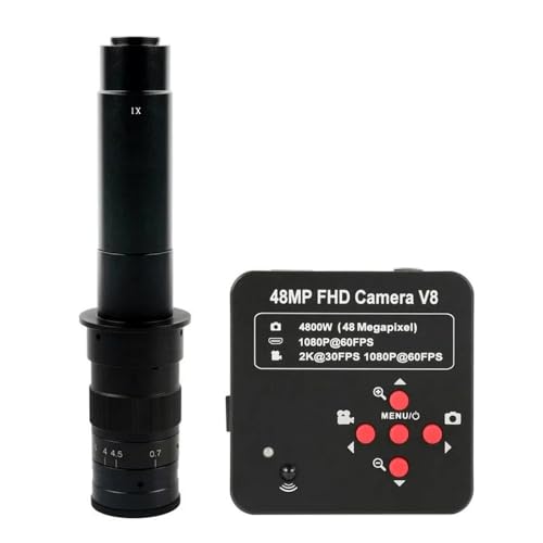 ラボ用顕微鏡アクセサリー 2K 48MP 1080P HDMI USB デジタルビデオ顕微鏡カメラ、300X レンズ同時出力、C マウント同焦点レンズ、PCB 溶接修理用