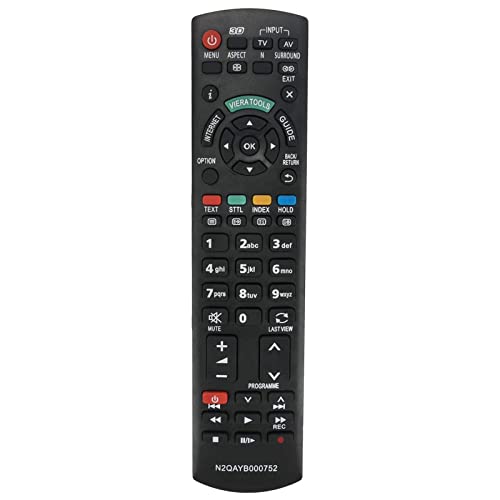 AULCMEET N2QAYB000752 Fernbedienung Ersetzen Passend für Panasonic TV TX-L37ET5Y TX-L37ETW5 TX-L42ET5B TX-L42ET5E TX-L42ET5Y TX-L42ETW5 TX-L47ET5B TX-L47ET5E TX-L47ET5Y TX-L47ETW5 TX-L55ET5B