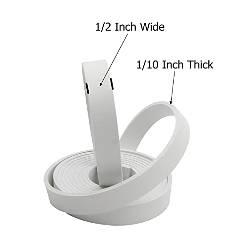 Double Sided Faux Leather Strip Crafts Strap 1/2 Inch Wide White 72 Inches Long