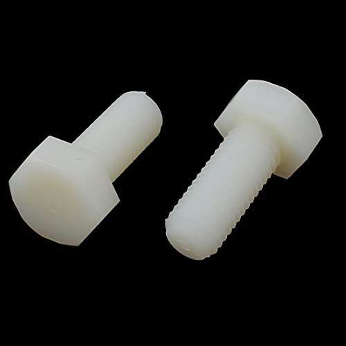 sourcing map 10 Stück Sechskant M10 x 25mm Nylon Plastik Schraube Gewinde de