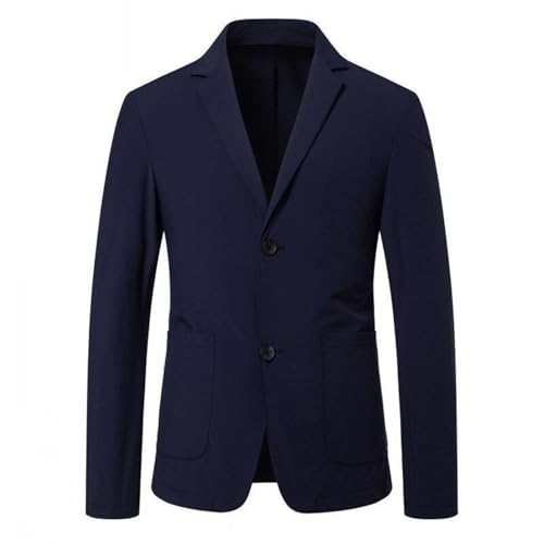 Lapel Blazers for Men Long Sleeve Thin Suit Jackets Pockets Oversized Breathable Dress Coat Daily Outdoor Wear