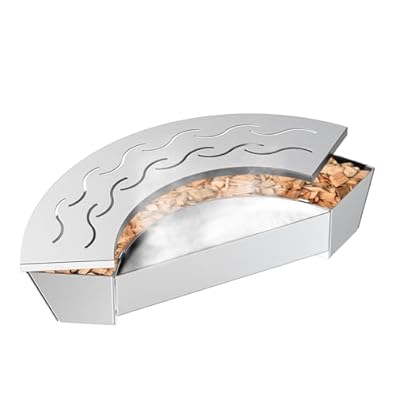 Charkettle Stainless Steel BBQ Smoker Box, Stronger Smoky Flavor Wood Chip Smoker Box with Removable Lid & Water Reservoir for Gas/Charcoal Grilling