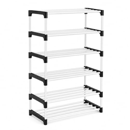 Image of 6 Layer Bookshelf, Rack Showcase for Home Plastic, Open Book Self for Home, Book Shelves-Stand, Sturdy Multi-Level Storage Organizer, Magazines, and Office Supplies, Space-Saving Design