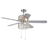 Warehouse of Tiffany Perris 52-Inch 5-Blade Chrome Lighted Ceiling Fan