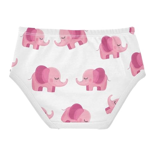 Girls Underwear Toddlers 2t Cotton Girl Panties Cute Aesthetic Briefs Undies Kids Cute Cartoon Pink Elephants White2