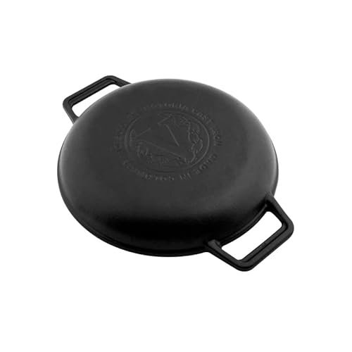 Victoria Cast Iron Round Grill Pan With Double Loop Handles Seasoned With 100% Kosher Certified Non-Gmo Flaxseed Oil, 10 Inch, Black #TOP6