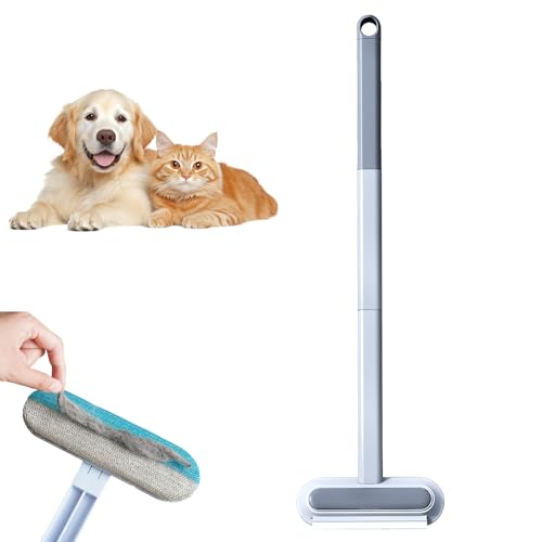 2025 Neu Tierhaarentferner Multifunktion Langen Griff, 3 In 1 Pet Hair Remover, Fusselrolle Tierhaare mit 2 Kleiner Bürste Katzenhaarentferner Aufnahme von Tierhaaren für Kleidung Sofa Bett (1)