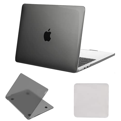 Haoea Compatible with MacBook Air 13.6 inch Case 2024 2023 2022 Release M3 A3113 M2 A2681 with Liquid Retina Display Touch ID, Plastic Hard Shell Case Cover & Screen Polishing Cloth, Matte Black
