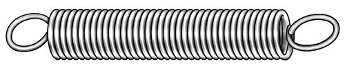 ,8 in High Carbon Steel Utility Extension Spring Compatible Zinc Plated Finish; Pk6,-2040001464