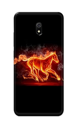 Image of PRINTFIDAA Printed Hard Back Cover Case for Mi Redmi 8A Back Cover (Fiery Horse) -112