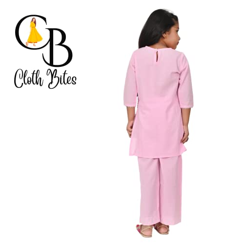 Image of Rayon Kurta Pant Set for Girl Child, Gota Work Kurti with 3 /4 Selvess, Round Neck Traditonal Dress,Ethnic Wear Kurti for Kids