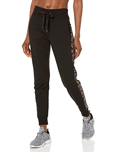 Calvin Klein Performance Calça de jogging skinny feminina com logotipo French Terry, Preto, ouro ros