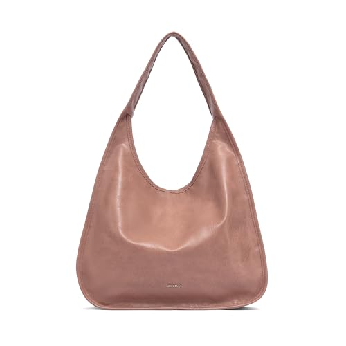 Image of NEWBELLA Hobo Purse, PU Leather Shoulder Bag, Tote Handbag for Work and Travel (Deep Pink)