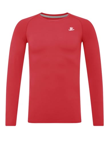 Image of DEVOROPA Youth Boys Compression Shirt Long /Short Sleeve Football Baseball Undershirt Quick Dry Kids Sports Baselayer Crewneck