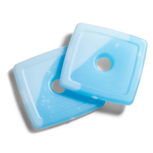 Cool Coolers by Fit + Fresh, 4 Pack Slim Ice Packs, Space Saving Reusable Ice Packs for Lunch Boxes or Coolers, Blue, Single Pack