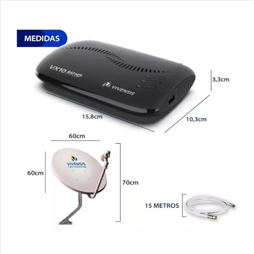 Kit Receptor Digital Vx10 Vivensis Antena Lnbf Ku Cabo 5G