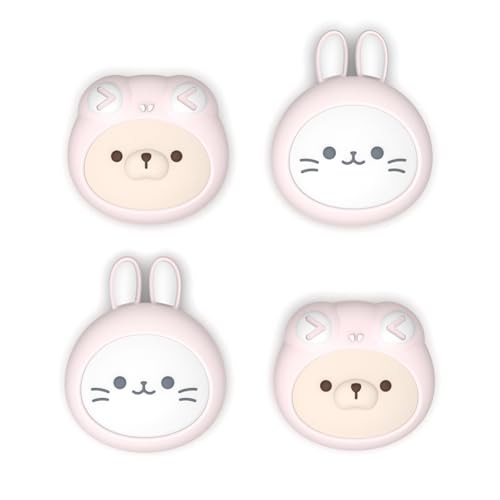 PlayVital Joystick Caps Kappen (4 Stück) für Nintendo Switch 2 (2025), Cute Silikon Thumbstick Grip Cover für Joy Con 2, Stick-Abdeckungen für Switch 2 Zubehör – Pink Cosplaying Kitten & Puppy