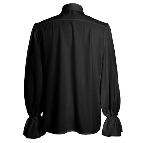 Image of Men's Pirate Shirt Renaissance Victorian Blouse Medieval Vampire Top with Ruffled Collar