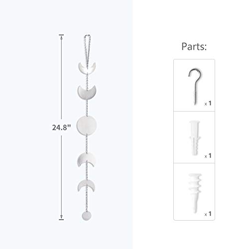 image for Mkono Moon Phase Wall Hanging Metal Boho Home Chic Moon Garland Decor 