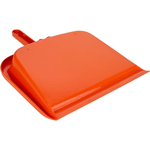 Image of SPARTA Large Handheld Dustpan with Hanging Hole, Heavy-Duty Plastic Dustpan with Wide Lip for Countertops and Surfaces, Plastic, 10 Inches, Orange, (Pack of 12)